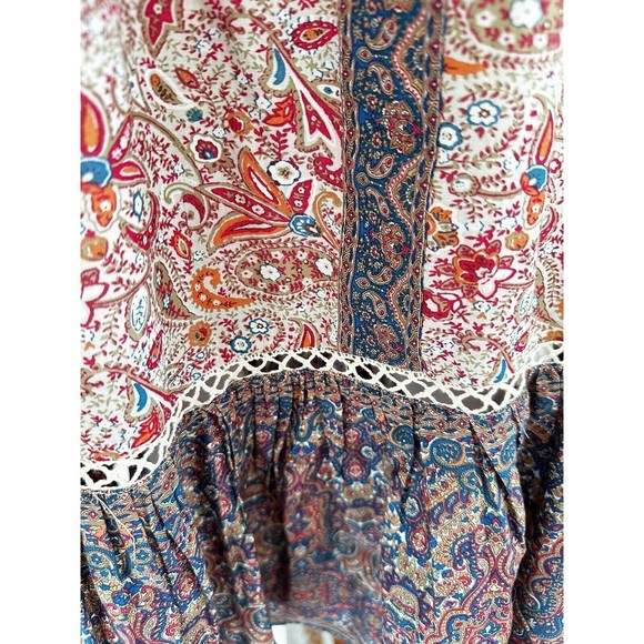 NWT Haute Hippie Boho Fairy Floral  Flutter Sleeve Maxi Dress open Back Size 6 - Picture 9 of 9